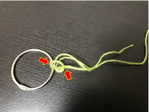 Finished Palomar knot with half hitches and ending knot