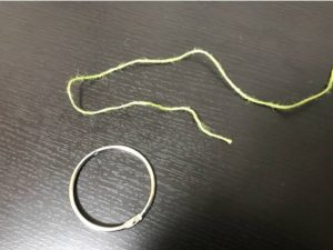 Loose overhand knot formed with the doubled leader