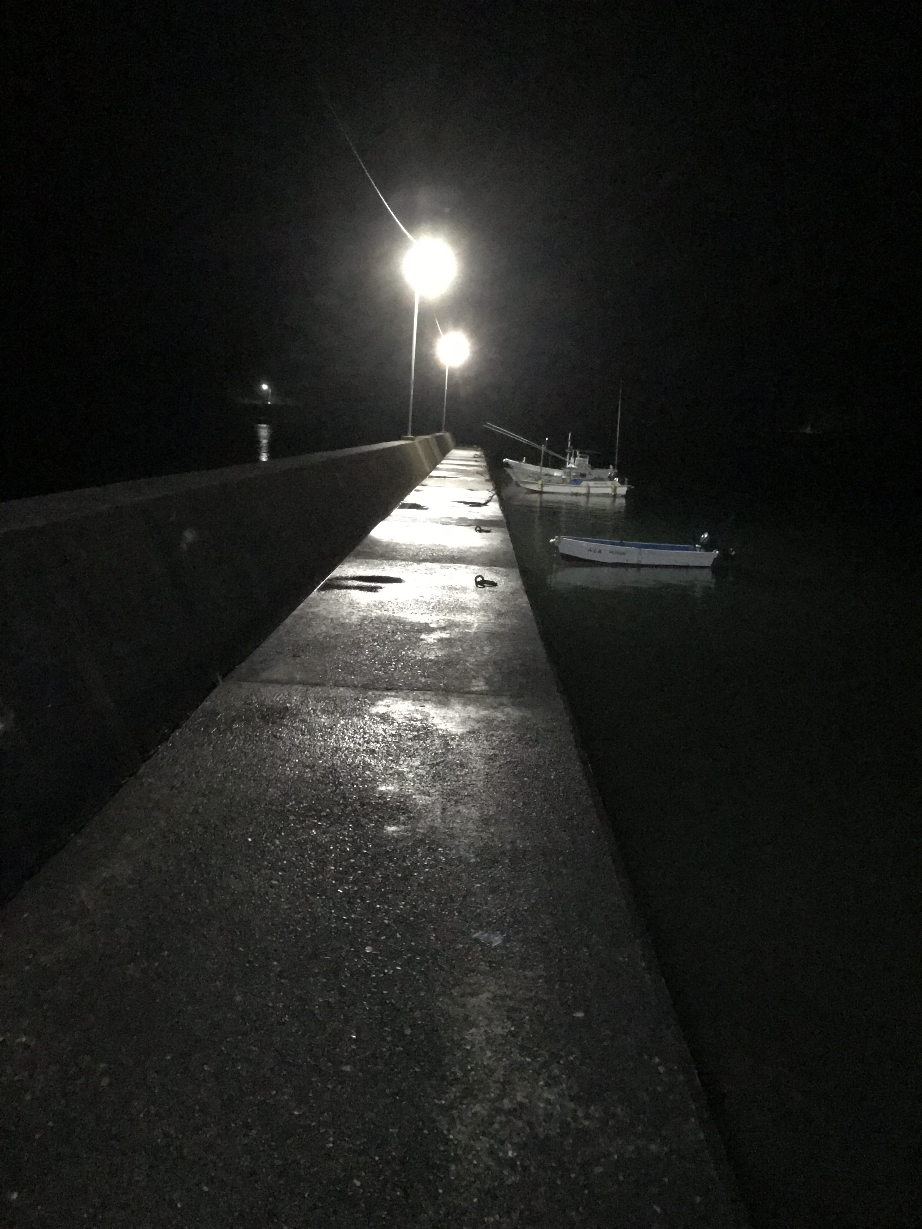 江田の堤防の釣り場紹介、和歌山南紀串本のエギングにオススメの常夜灯のある漁港